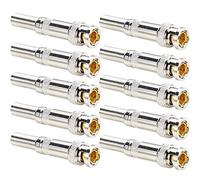 Oiyagai Lot de 10 Connecteurs à Ressort BNC Mâles à Souder Q9, Plug vers Câble Coaxial RG59 pour Caméras CCTV