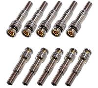 Oiyagai Lot de 10 Connecteurs BNC Mâle sans Soudure, Q9 avec Ressort pour Câble Coaxial RG59, pour Caméra CCTV