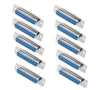 Oiyagai Lot de 10 Connecteurs DB25 Femelle à Souder - Fiche D-Sub 25 Broches avec Coupelles de Soudure et Broches Nickelées pour RS232, CNC et Projets PCB DIY