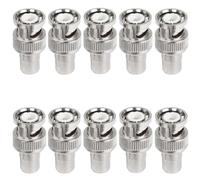 Oiyagai Lot de 10 Connecteurs Droits BNC Mâle vers RCA Femelle pour Caméra de Sécurité CCTV