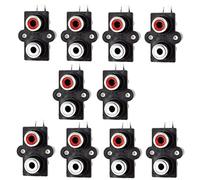 Oiyagai Lot de 10 Connecteurs Jack RCA Femelle pour Montage sur PCB - Double Prise AV Audio Vidéo pour Projets DIY et Amplificateurs