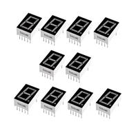 Oiyagai Lot de 10 Écrans LED 7 Segments 0,56" 1 Chiffre, Rouge, 10 Broches, Cathode Commune, pour Arduino et Projets DIY