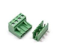 Oiyagai Lot de 10 Ensembles de Blocs de Bornes à Vis, 4 Broches, 5,08mm, Angle Droit, Mâle et Femelle pour PCB