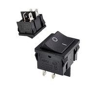 Oiyagai Lot de 10 interrupteurs à bascule DPST Noir On/Off KCD2-501-4P - AC 6A/250V 10A/125V, résistant noir