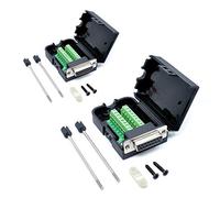 Oiyagai Lot de 2 Adaptateurs DB15 Femelle 15 Broches avec Carte de Dérivation Terminale Écrou, sans Soudure