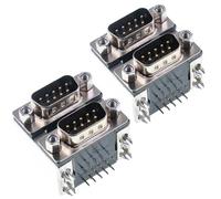 Oiyagai Lot de 2 Adaptateurs DB9 Double Mâle à Angle Droit 90°, Montage PCB Double Couche, 19,08mm