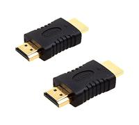 Oiyagai Lot de 2 adaptateurs HDMI mâle vers mâle pour TV HD, plaqué Or