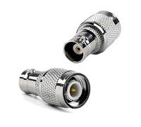 Oiyagai Lot de 2 Adaptateurs RF Coaxiaux TNC Mâle vers BNC Femelle - Impédance 50 Ω, Connecteurs pour CCTV, Wi-FI, Radios, Antennes, Câbles Coaxiaux, LMR