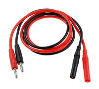 Oiyagai Lot de 2 Câbles de Test Banane Mâle-Mâle - Fil de Rallonge 1 m, Connecteur Sécurisé Isolé 15A, Bornes Droites Protégées pour Multimètre et Banc d’Essai