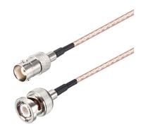 Oiyagai Lot de 2 Câbles Jumper RG316 - BNC Mâle à BNC Femelle, HD-SDI, 50 Ohms, Connecteur BNC (15cm/5,9")