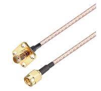 Oiyagai Lot de 2 Câbles Jumper RG316, SMA Mâle à SMA Femelle avec Panneau à 4 Trous (50cm/19,6")