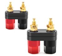 Oiyagai Lot de 2 Connecteurs à Double Bornier à Fixation pour Haut-Parleur Amplificateur