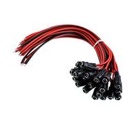 Oiyagai Lot de 20 Câbles DC 30 cm - Connecteur Femelle 2.1×5.5 mm 12 V 5 A, Queue d’Alimentation avec Bornes à Vis pour Caméras CCTV, Éclairage LED et Systèmes de Sécurité