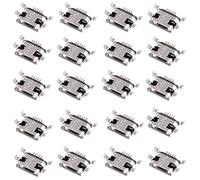 Oiyagai Lot de 20 Connecteurs Micro USB Femelle - 5 Broches, 180° SMD/Traversant, Prise PCB pour Réparation DIY & Prototypage