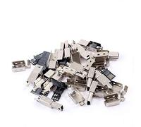 Oiyagai Lot de 20 Connecteurs Mini USB 5 Broches Mâles avec Couvercle, Adaptateur à Souder