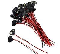 Oiyagai Lot de 30 Clips pour Pile 9V - Connecteurs Type T avec Fils 15 cm et Extrémités Dénudées, pour Arduino, Électronique Étudiant et DIY