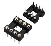Oiyagai Lot de 30 Supports DIP IC 8 Broches - Pas 2,54 mm, Socket à Trous Ronds à Souder sur PCB, Adaptateurs pour Circuits Intégrés, Prototypage & Réparation