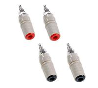 Oiyagai Lot de 4 Bornes Femelles M5 pour Fiche Banane 4 mm - Connecteurs Audio 5 mm (2 Rouges + 2 Noirs) pour Bornier Haut-Parleur et Amplificateur