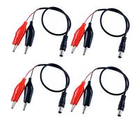 Oiyagai Lot de 4 câbles adaptateurs d'alimentation Jack mâle CC 5,5 x 2,1 mm vers pince crocodile