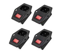 Oiyagai Lot de 4 Connecteurs IEC320 C14 avec Interrupteur à Fusible et Prise d'Alimentation Mâle AC 250V 10A Lumière Rouge