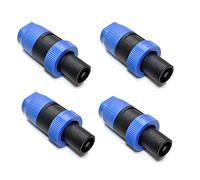 Oiyagai Lot de 4 Connecteurs Speakon 4 Pôles Mâles, Compatibles NL4FC, Fiches Audio Professionnelles pour Câbles d’Enceintes, Amplificateurs et Systèmes PA - Bleu