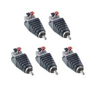 Oiyagai Lot de 5 Adaptateurs RCA Mâle à 2 Borne à Vis, Type Balun Phono AV Audio Vidéo, Sans Soudure
