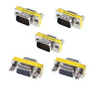 Oiyagai Lot de 5 Adaptateurs VGA DB15 Mâle-Femelle - Connecteur HD15 de Rallonge pour Câble VGA, PC, Écran et Projecteur