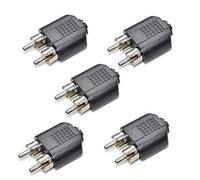 Oiyagai Lot de 5 Adaptateurs Y RCA 3,5mm, 1 Femelle vers 2 Mâles pour Audio Vidéo AV TV