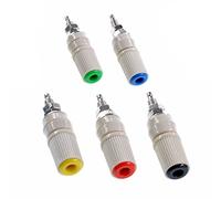 Oiyagai Lot de 5 Bornes Femelles M5 pour Fiche Banane 4 mm - Connecteurs Audio 5 mm (5 Couleurs) pour Bornier Haut-Parleur et Amplificateur
