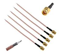 Oiyagai Lot de 5 Câbles Coaxiaux RF à Faible Perte RG-178, SMA Mâle, 15cm/5,91 Pouces