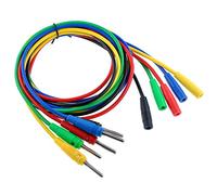 Oiyagai Lot de 5 Câbles d'Extension à Fiches Banane de Couleurs, Prise Femelle à Fiche Mâle 1m