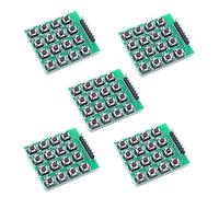 Oiyagai Lot de 5 Claviers Matriciels Universels 4x4 avec 16 Boutons, Idéal pour Projets DIY Arduino