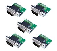 Oiyagai Lot de 5 Connecteurs D-sub DB9 Breakout Board, 9 Broches, 2 Rangées, RS232 Série Port, Bornier sans Soudure (Mâle Rivetage)