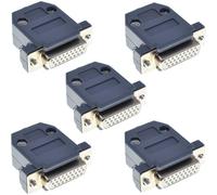 Oiyagai Lot de 5 Connecteurs DB26 Femelles avec Capot en Plastique, 26 Broches à Souder, Adaptateur D-Sub pour Port Série, Projets DIY, Réparation Équipements Industriels