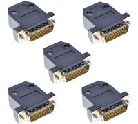 Oiyagai Lot de 5 Connecteurs DB26 Mâles avec Capot en Plastique, 26 Broches à Souder, Adaptateur D-Sub pour Port Série, Projets DIY, Réparation Équipements Industriels