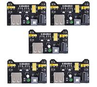 Oiyagai Lot de 5 Modules d’Alimentation MB102 pour Breadboard - 3,3 V/5 V DC, USB Régulé, 700 mA, Compatible Arduino et Projets de Prototypage sans Soudure