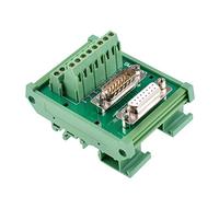 Oiyagai Module d'Interface DB15 D-Sub Mâle et Femelle, Carte de Répartition sur Rail DIN, Connecteur de Montage pour Rails C45 de 35mm de Largeur
