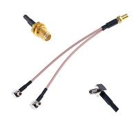 Oiyagai SMA - Adaptateur TS9 SMA femelle vers Y type 2 x TS9 mâle, connecteur répartiteur, câble Pigtail RG316 RF 15 cm