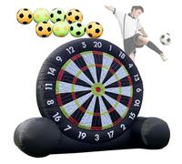 Oiyekntd Cible de fléchettes Gonflable géante, Jeu de Football Gonflable avec souffleur 370 W, 8 Ballons de Football, Grande Cible de Football pour extérieur, pelouse, Famille et Adultes A-3M/10FT