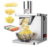 Oiyekntd Coupe-légumes électrique Professionnel 250 W, broyeur Automatique pour oignons, Pommes de Terre, Robot culinaire, découpe de Fruits avec Lames de 6/8/9/12/15 mm