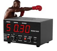 Oiyekntd Minuteur d'intervalles de Boxe, minuteur de Gymnastique Professionnel avec Affichage LED, 1 à 12 Rounds de défi et Buzzer réglable, équipement de Boxe pour Muay Thai/MMA/Kickboxing Red