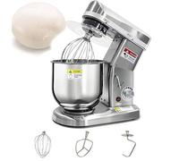 Oiyekntd Robot pâtissier Professionnel, 5L/7L/10L, mixeur Multifonction pour Pizzas et pâtisseries, 3 Vitesses, avec Bol, idéal pour la préparation de gâteaux et de Pizzas Silver-7L
