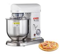Oiyekntd Robot pâtissier Professionnel sur Socle, mixeur électrique Multifonction 3 Vitesses avec Bol, Crochet pétrisseur Flexible, Fouet Ballon et Couvercle Anti-éclaboussures Amovible White-7L