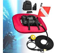 Oiyekntd Système de plongée sous-Marine avec Ventilateur intégré (autonomie 60-70 Min), Bouteille de plongée Portable Rechargeable, compresseur d'air étanche et détendeur Red-2Battery