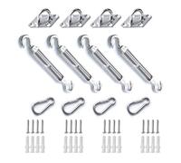 OIZEN Kit de Fixation pour Voile d'Ombrage, Accessoires M5 en Acier Inoxydable 304 Antirouille, pour Voiles Carrées et Triangulaires (Ensemble de 12 Pièces + 16 Vis)