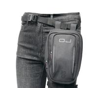 OJ Sac banane de jambe City Track pour moto, 15 x 21 x 5 cm, 1,5 L, avec housse de pluie, noir, Noir , Sac banane de jambe