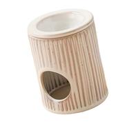 OJHFJMGH Brûleur d'aromathérapie, Bougeoir en céramique Vintage avec Bol Fendu, diffuseur d'aromathérapie for la Maison et Le Bureau(Light Grey)