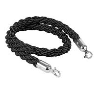 OJHFJMGH Cordes de barrière, Corde de contrôle des foules avec Crochets polis for barrière File d'attente for cinémas, Grandes Ouvertures, hôtels, Crochet Noir argenté(Black Silver Hook,38mm)