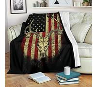 OJHFJMGH Couverture, Couverture for lit, jeté de Vache for canapé, Grande Couverture Polaire d'automne et d'hiver, Douce Confortable, Lourde(Deer,160x240cm)