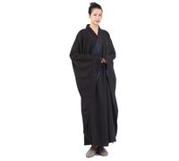 OJHFJMGH Robe Longue de Moine for Homme, Tenue de Temple Shaolin, Robe Bouddhiste Zen for Adultes(Black,41)